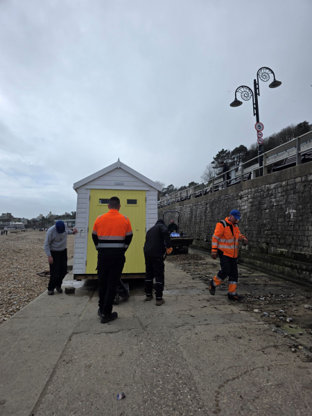 Beach huts on the move: A well-oiled operation on the seafront